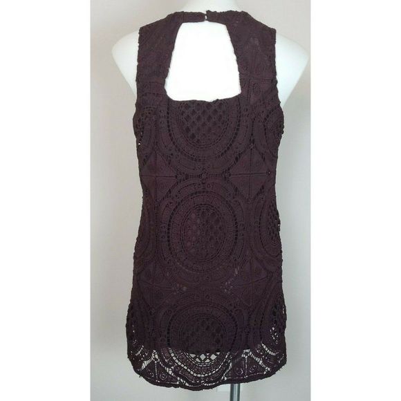 Purple Aeropostale Crochet Dress Back Cutout M Boho - Picture 2 of 3